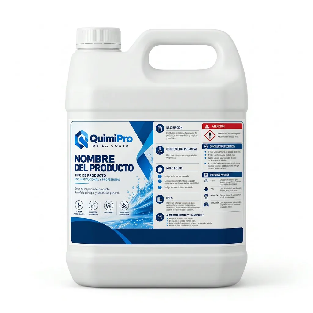 Envase de muestra QuimiPro (garrafa) para Detergente líquido aromatizante